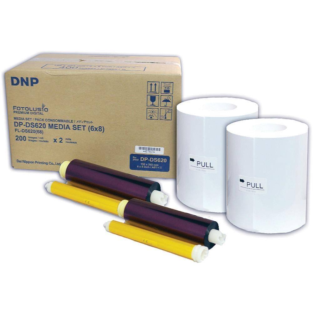 DNP 6x8x22 Media for DS620A Printer 2 Rolls of 200 Prints Total 400 Prints WKO7_O1MXA09