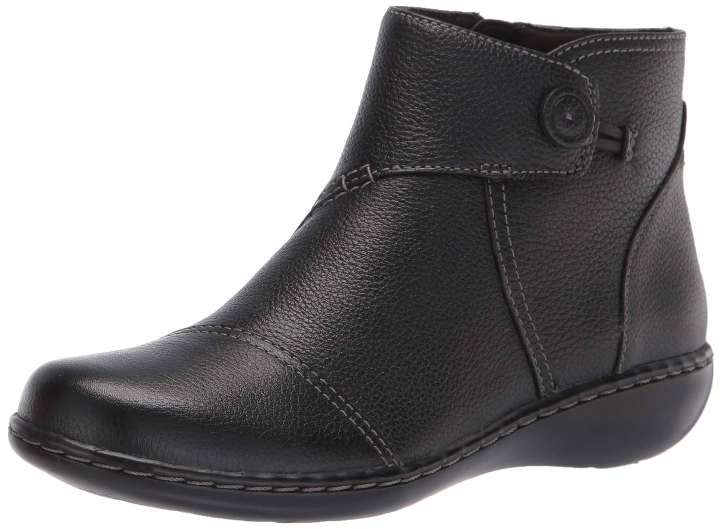 Clarks Ashland Holly Womens Boots Black Leather : 10 B - Medium LIS6_S2AVV77