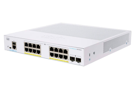 Cisco Business 350 Series 350-16P-2G Managed L3 Switch - 16 PoE+ Ethernet Ports 2 Gigabit SFP Ports BLC5_H2IKJ74