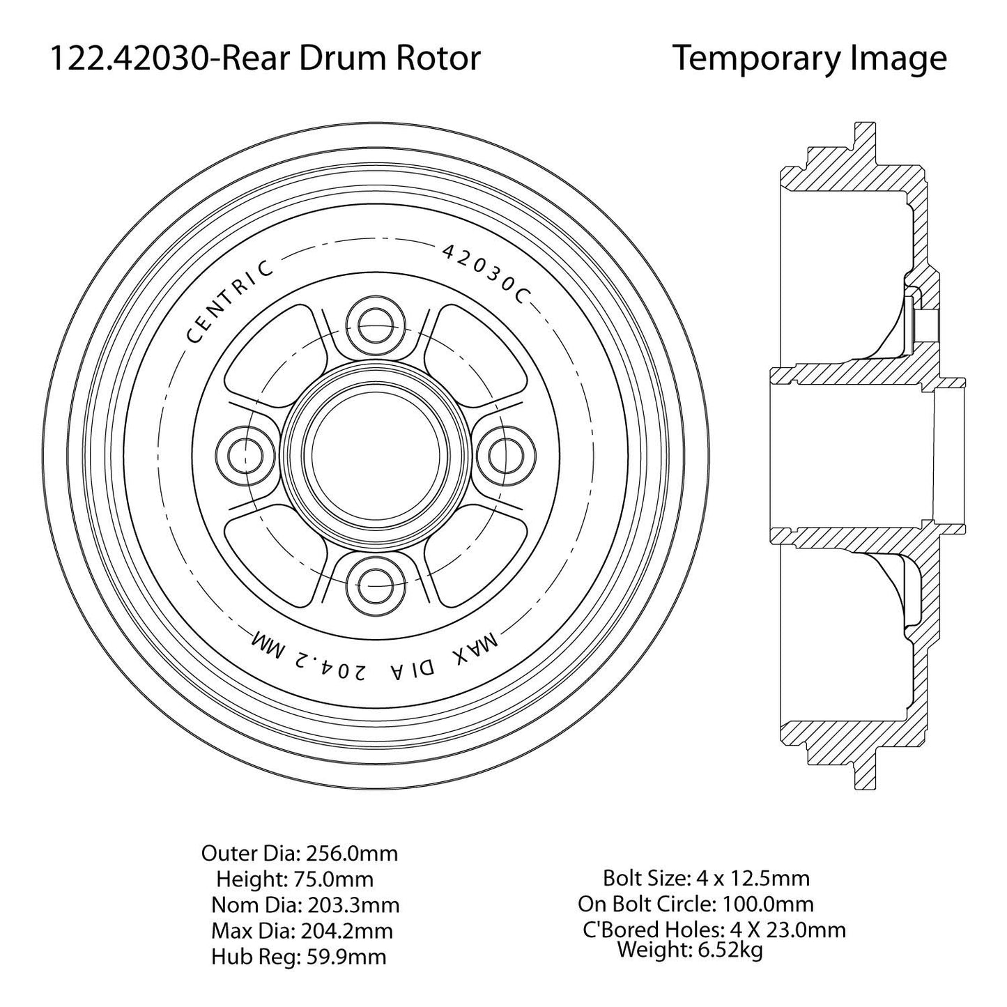 Centric (122.42030) Brake Drum HRR9_W8WFJ45