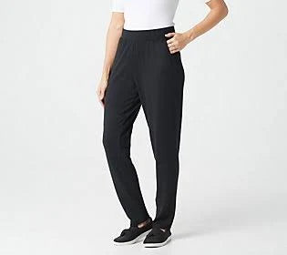 Denim Co. Active Regular Heavenly Jersey Straight Leg, Size X-Small, Black FIB7_Y5LYK65