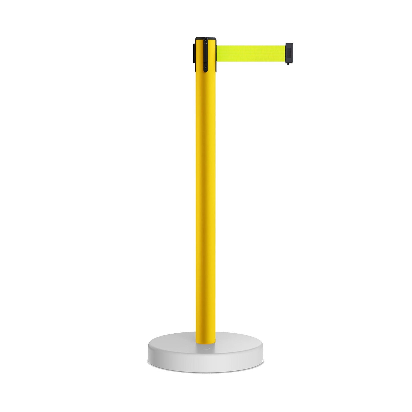 CCW Series WFBB-100 Stanchion Belt Barrier Water Fillable Base Yellow PVC Plastic Post with 9 Foot Belt by Crowd Control Warehou QUV2_U0AHS08