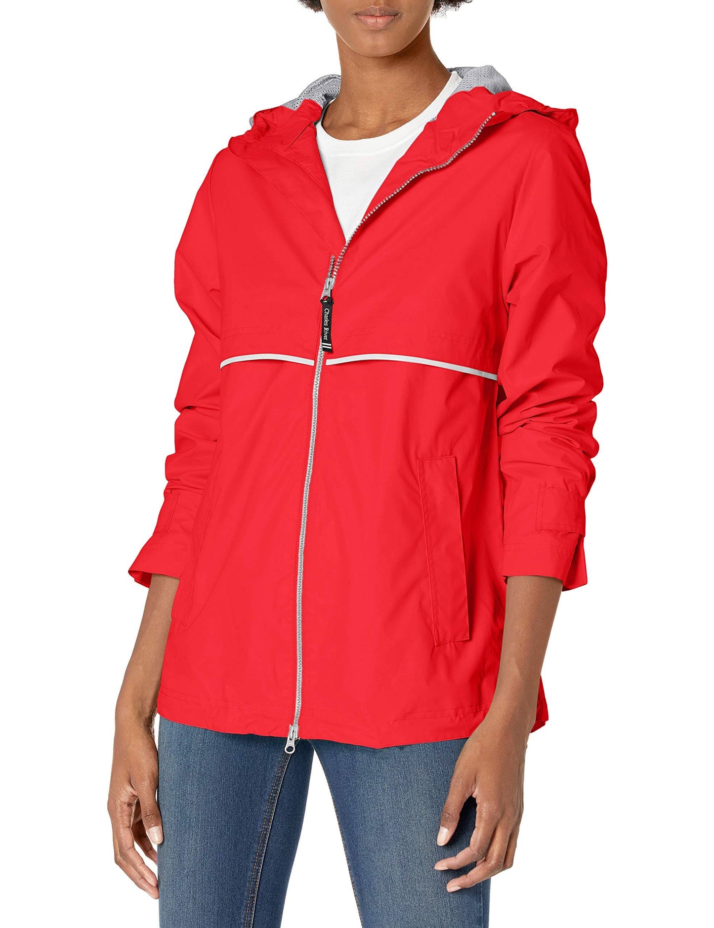 Charles River Apparel Womens New Englander Rain Jacket, Size: XS, Red UYL6_B5FQJ86