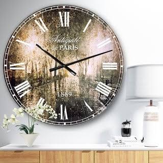 Designart &Night Alley with Lights& Photography Landscape Large Wall Clock (29 in. Wide x 29 in. high), Black, Design ART(Alumin KBB5_G2JAD73