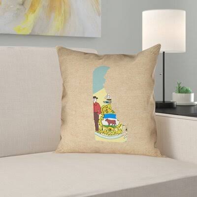 Centeno Delaware Flag Pillow in , Poly Twill Double Sided Print/Pillow Cover East Urban Home Size: 26x22 x 26 ESZ0_Q5LJS83