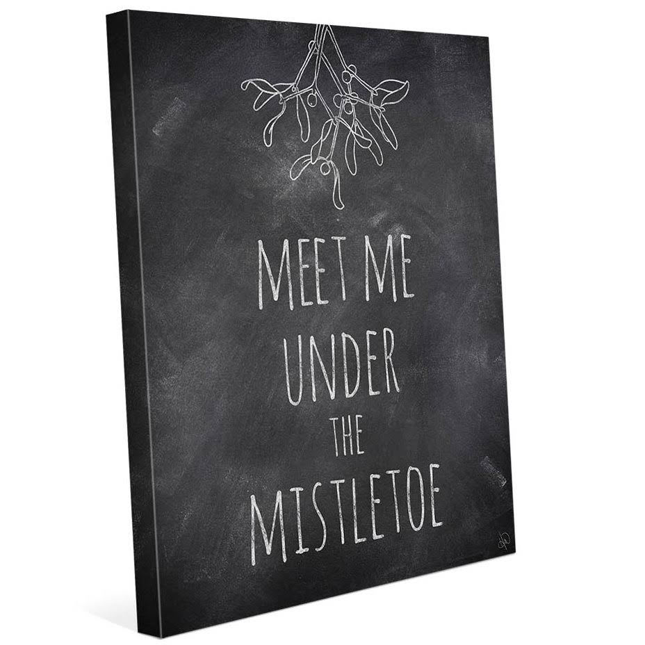 Click Wall Art &Meet Me Under The Mistletoe& Textual Art on Wrapped Canvas Size: 36x22 H x 24x22 W x 1.5x22 D WYQ1_L6OPJ97