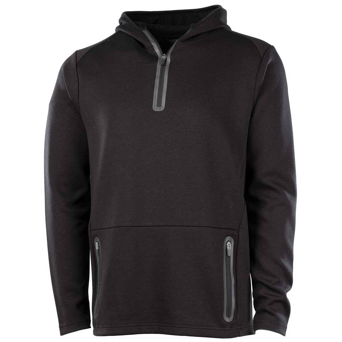 Charles River Adult Seaport Quarter Zip Hoodie - Black/Grey - 4XL DRN4_F5XYN17