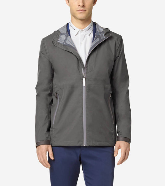 Cole Haan Mens Seam Sealed Packable Jacket - Gray - Size Medium KRY6_K8SPX71