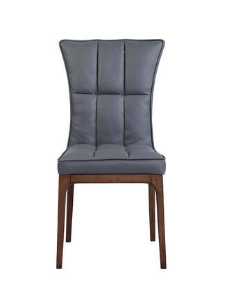 Chintaly PEGGY-SC-WAL-GRY Walnut Modern Tufted Side Chair with Solid Wood DFI7_G9MJH70