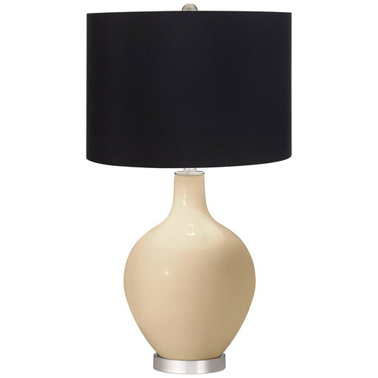 Color + Plus Colonial Tan Ovo Table Lamp with Black Shade, Brown CCS8_S7SWR68