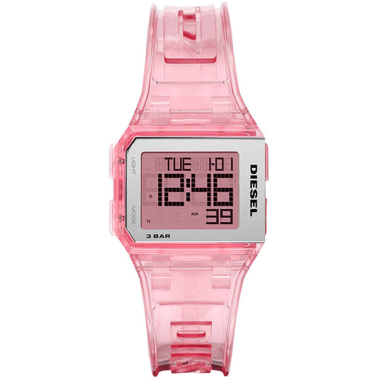 Diesel chopped Millennial Pink Transparent Quartz DZ1920 Unisex Watch KJN3_F6EGQ75