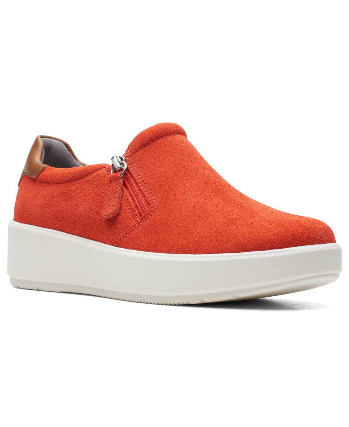 Clarks Womens Layton Step Shoes - Bright Orange Suede QFV6_G6KEK25