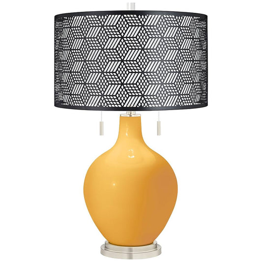 Color + Plus Marigold Toby Table Lamp with Black Metal Shade, Brown XMW1_J6AEB27