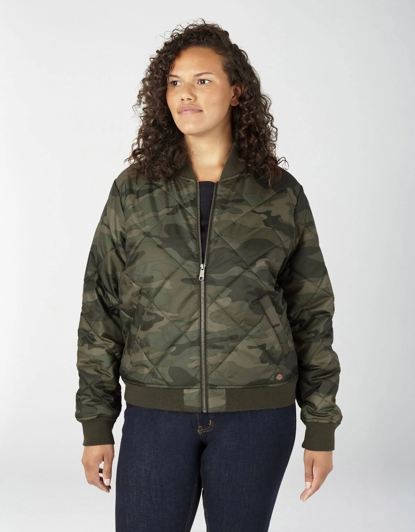 Dickies Womens Plus Size Quilted Bomber Jacket - 2x - Green DDB7_F1IUA72