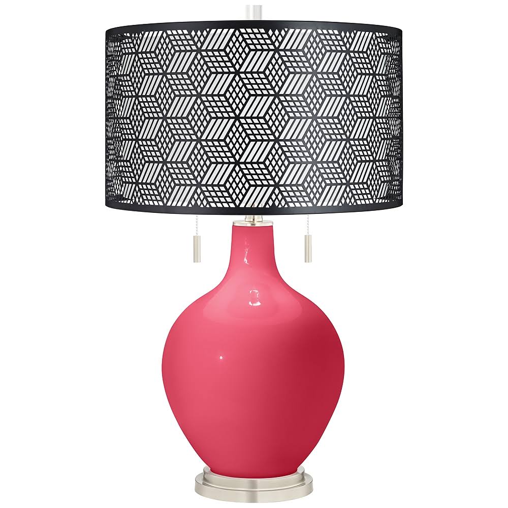 Color + Plus Eros Pink Toby Table Lamp with Black Metal Shade LBA1_Q7KKV05