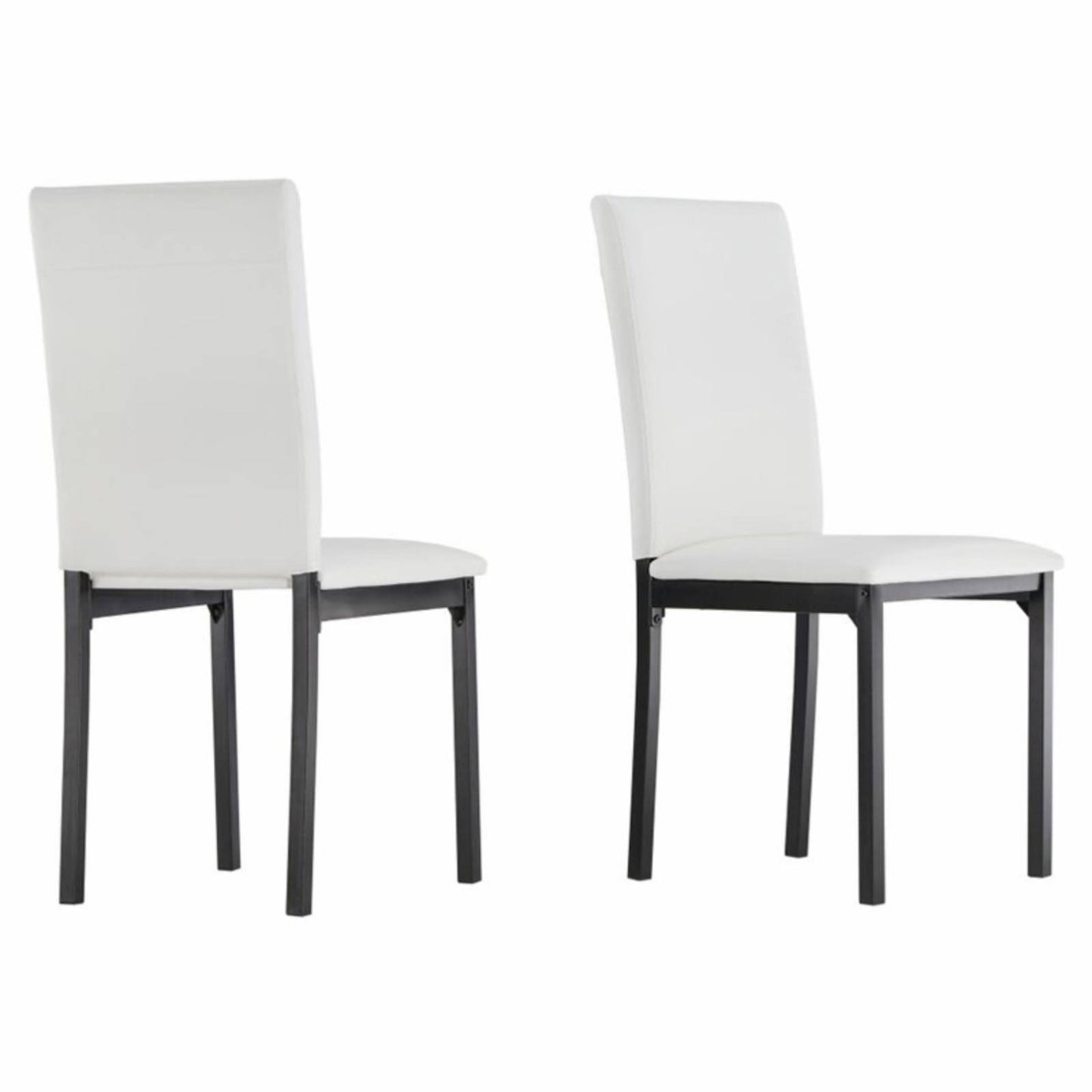 Chelsea Lane Tempe Collection Faux Leather Metal Dining Side Chair - Set of 2 White JKM8_A4CNN35