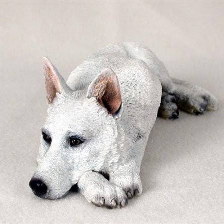 DFL08C Con German Shepherd White My Dog Figurine OJX9_E4PII71