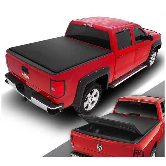 DNA Motoring for 2002 to 2016 Dodge Ram 1500 to 3500 6.5& Vinyl Soft Tri-Fold Tonneau Cover 10 11 12 13 14 15 16 XTR5_Z5MZW63