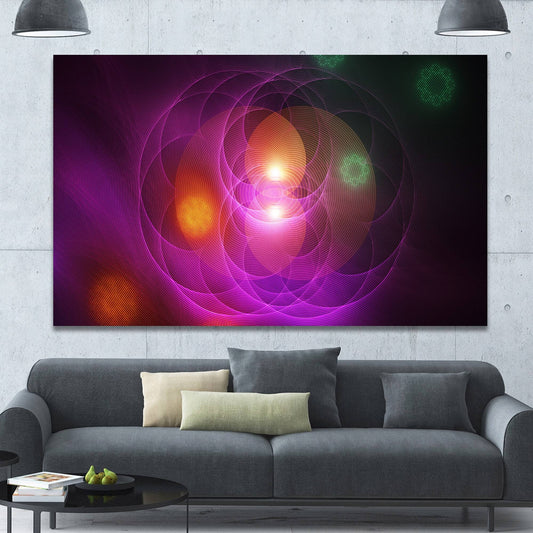 Design Art Merge Colored Spheres. Graphic Art on Wrapped Canvas, Orange DDD3_Q2ZFT78