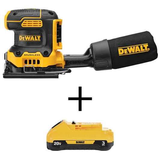 DeWalt 20-Volt Max XR Cordless Brushless 1/4 Sheet Variable Speed Sander with (1) 20-Volt Battery 3.0Ah TIR5_O5LXQ11