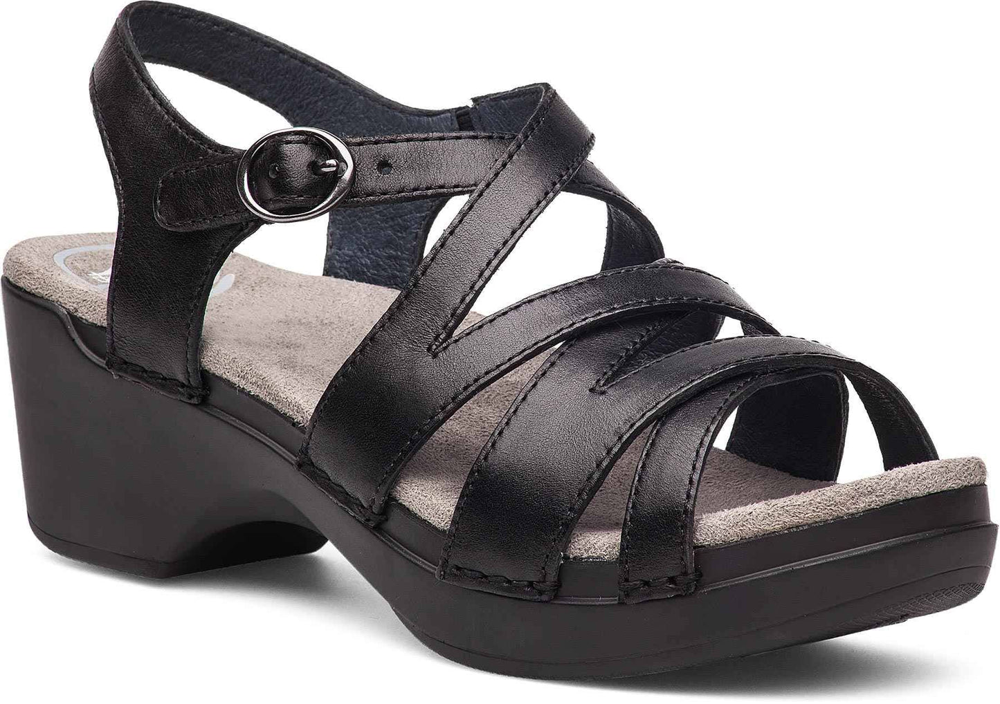 Dansko Stevie (Black Full Grain) Womens Sandals QPE2_W1HDK54