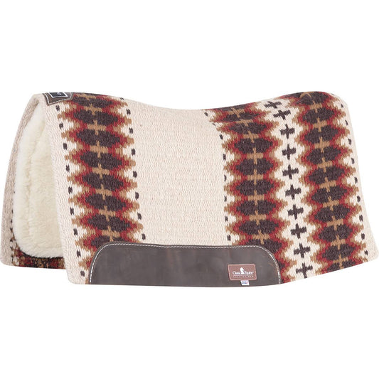 Classic Equine Sensorflex Saddle Pad, Wool Top Contoured, Cream/Chocolate, 34x22 x 38x22 MHU5_G5PBG21