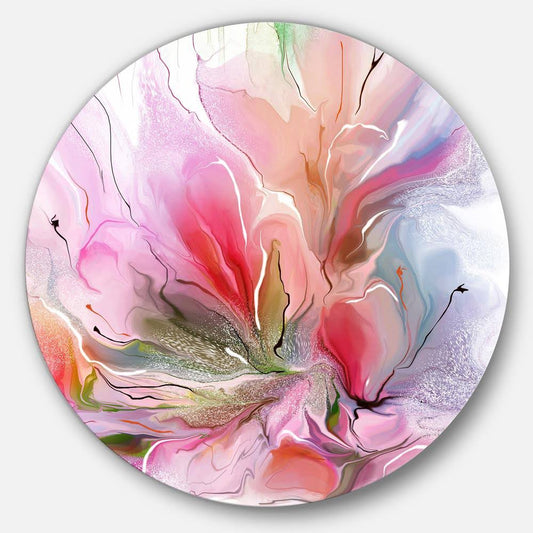 Design Art &Lovely Painted Floral Design& Oil Painting Print on Metal, Purple TEK0_J7RNR99