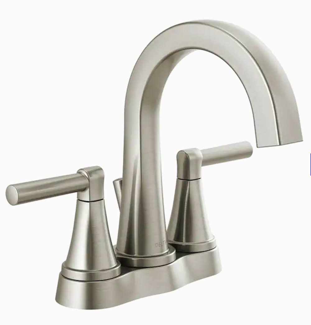 Delta Becker SpotShield Stainless 2-Handle 4-in Centerset WaterSense Bathroom Sink Faucet with Drain | 25891LF-SP ODK3_L4FQO63