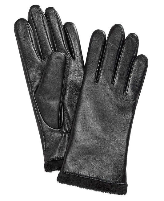 Charter Club Micro Faux Fur Lined Leather Tech Gloves S QUG1_U6SET64