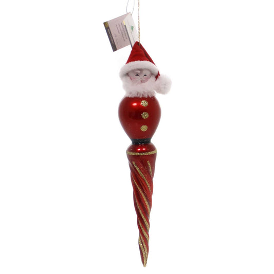 De Carlini Red Icicle Santa Glass Italian Christmas Bn416 TVD1_Q9DVX32