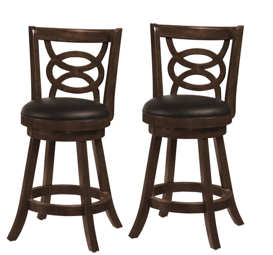 Coaster Home Furnishings Archer 24x22 Swivel Counter Stools with Upholstered Seat (Set of 2) - Black VID3_I4CIH08