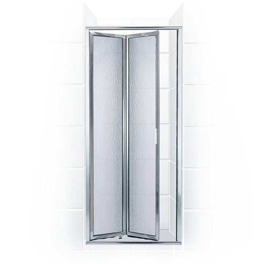 Coastal Shower Doors Paragon 26 in. to 26.75 in. x 70 in. Framed Bi-Fold Double Hinged Shower Door in Chrome and Obscure Glass EZY3_Q6RWX03