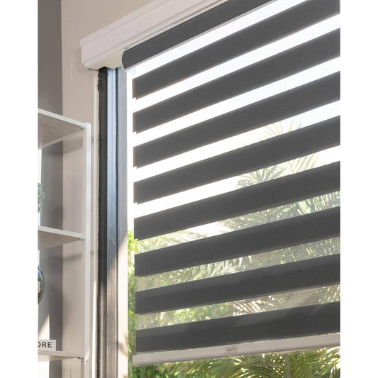 Chicology Everyday Cordless Zebra Shades, Light Filtering - 67x22W x 72x22H - Basic Slate LLI5_R2SRY34