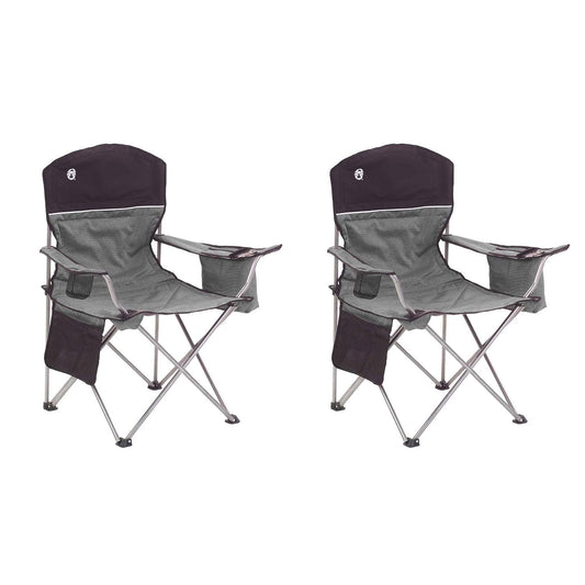 Coleman Oversized Black Camping Lawn Chairs Cooler 2-Pack 2000020256 MBE0_M7UJO95