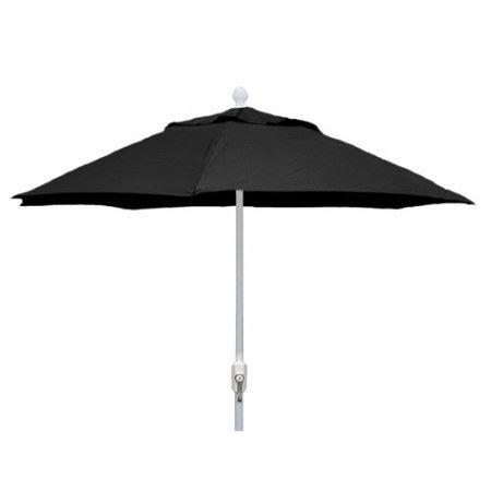 Darby Home Co Aleron 9 Octagonal Market Umbrella Fabric: Black, Frame Finish: White GLR1_L6OWY10