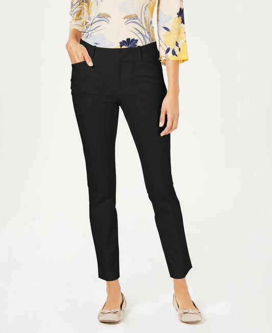 Charter Club Newport Tummy-Control Slim-Fit Pants, Created for Macy&s - Deep Black HSK5_R6PUD18