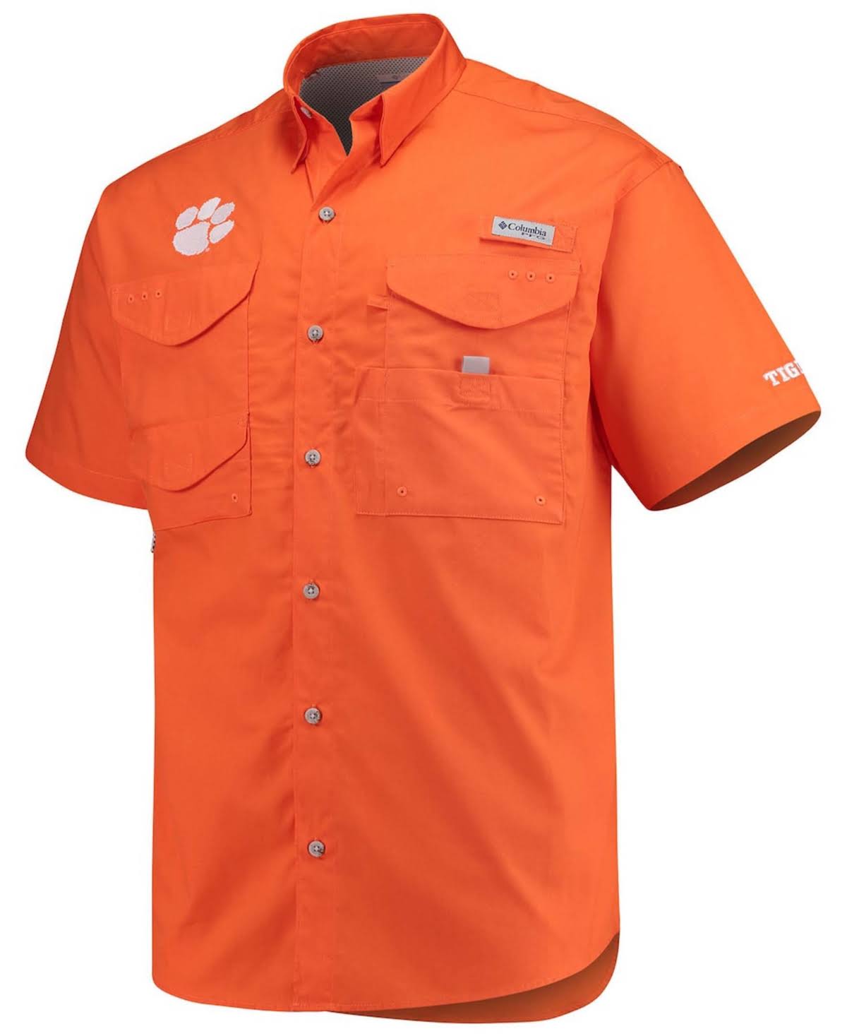 Clemson Tigers Columbia PFG Bonehead Short Sleeve Shirt - Orange TKA8_Y2OTF01