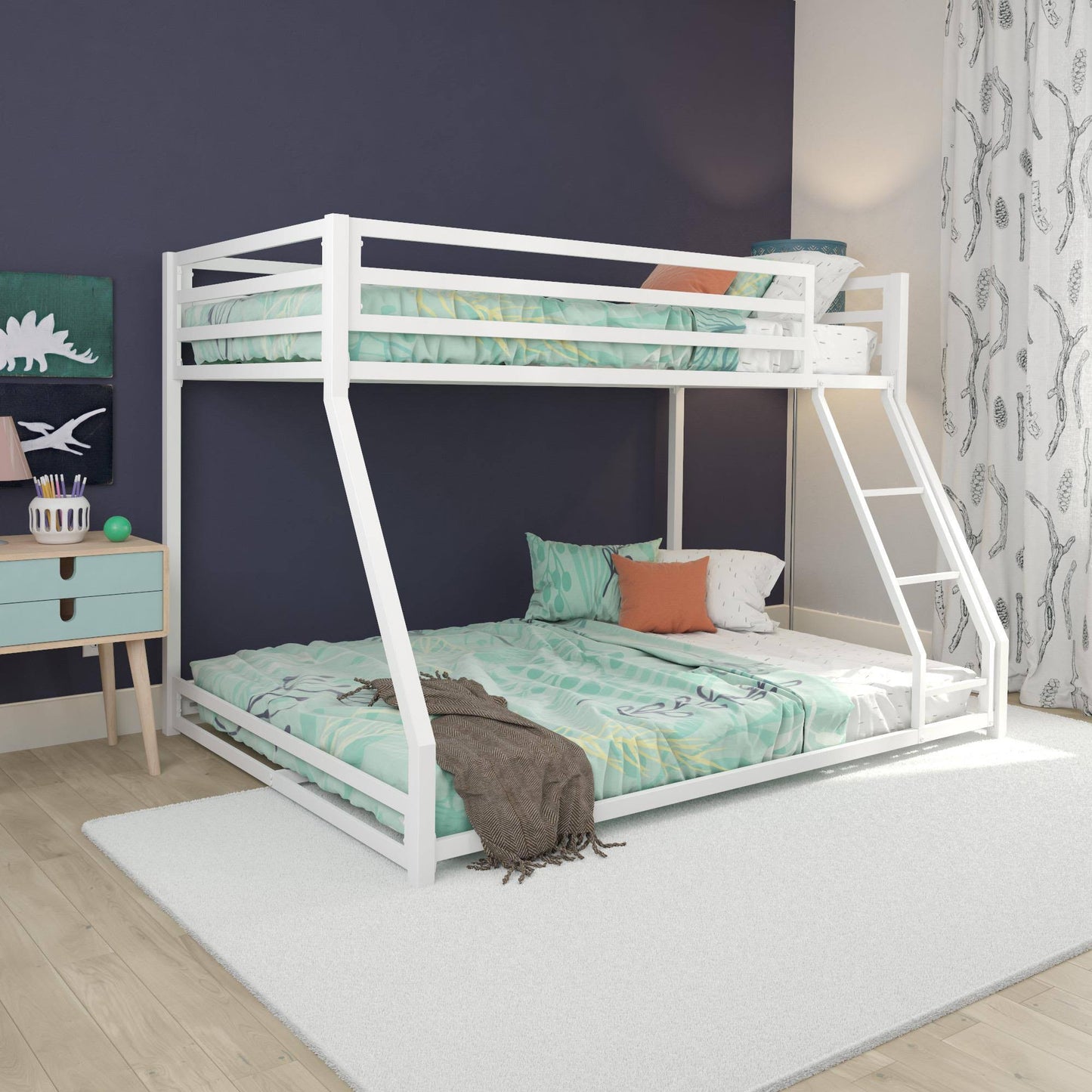 DHP Miles Metal Twin Over Full Bunk Bed, Furniture for Kids, White GHA5_Q5DJC31