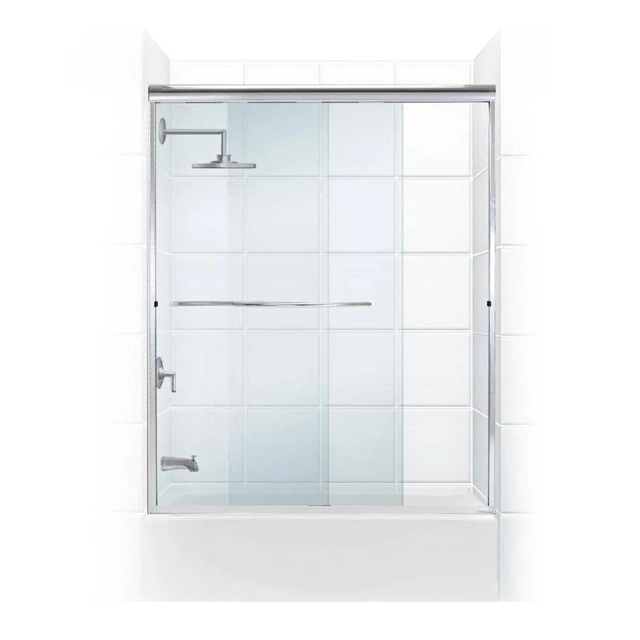 Coastal Shower Doors 6160.58-c Paragon 3/8 Series 60 inch x 58 inch Frameless Sliding Tub DOOR, Silver DBS6_C4MKR22