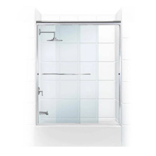 Coastal Shower Doors 6160.58-c Paragon 3/8 Series 60 inch x 58 inch Frameless Sliding Tub DOOR, Silver DBS6_C4MKR22