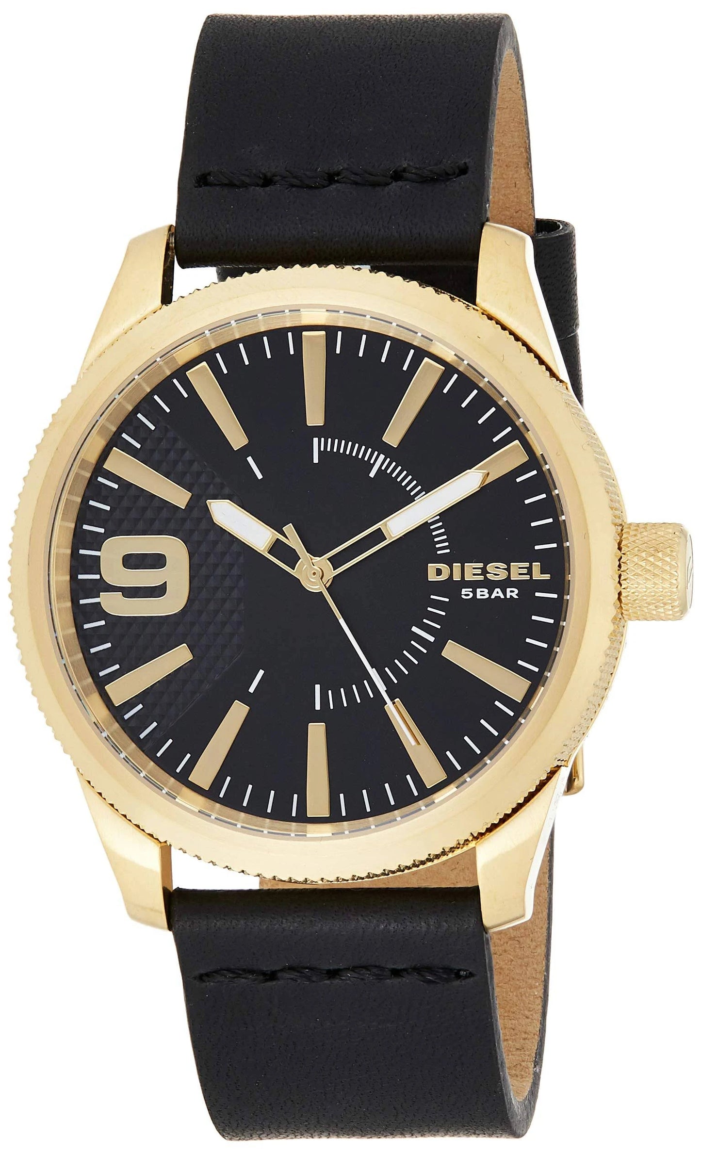 Diesel Mens DZ1801 &Rasp& Black Leather Watch WCJ2_E4GQH49