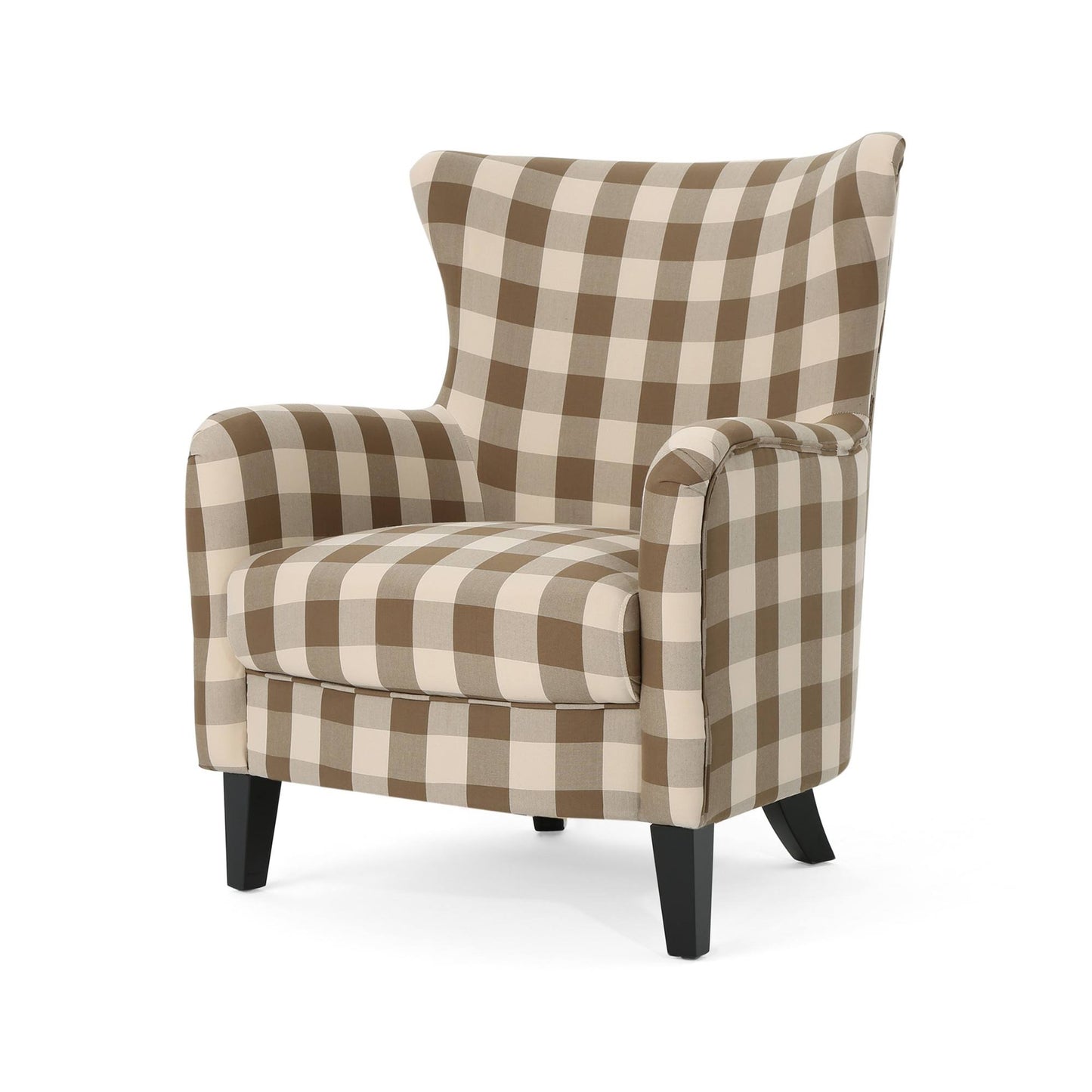 Christopher Knight Home Arabella Farmhouse Armchair by Brown Checkerboard ABQ4_O0OKQ98