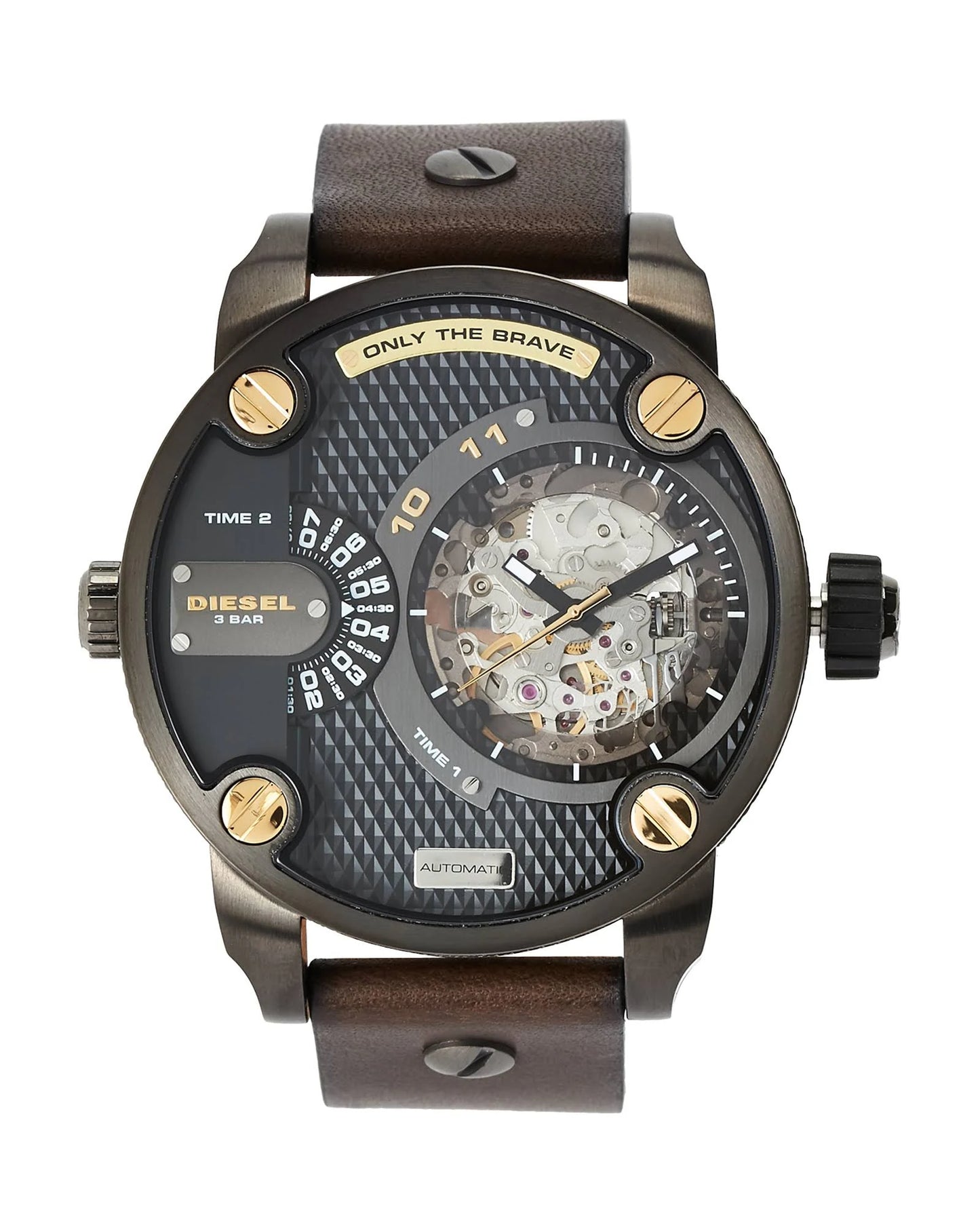 Diesel Mens The Daddies Series Automatic Leather Watch Dz7364 NHI8_Y7LIX81