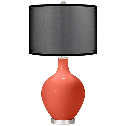 Color + Plus Koi Ovo Table Lamp with Organza Black Shade, Orange OBS9_X4BZW23