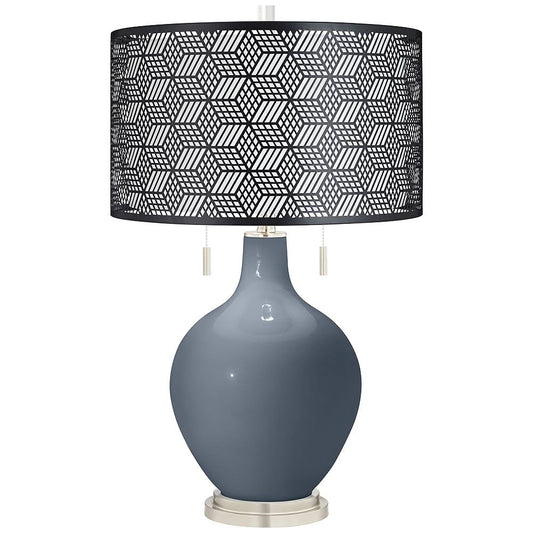 Color + Plus Granite Peak Toby Table Lamp with Black Metal Shade, Gray WYK4_I3DVF99