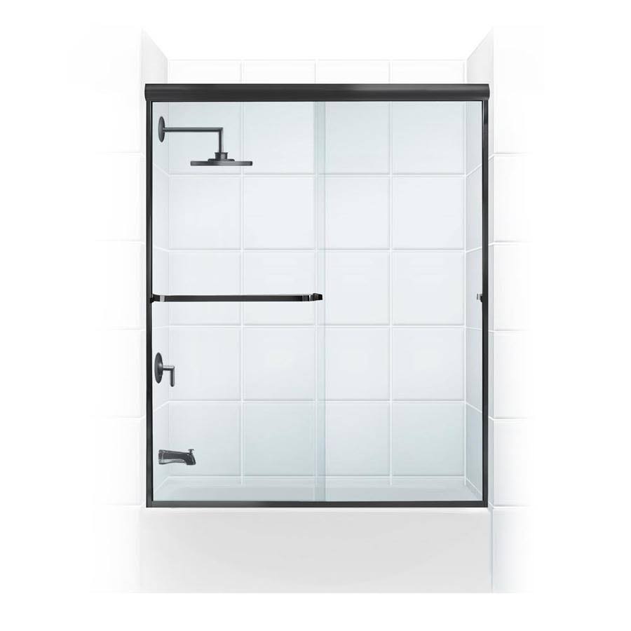 Coastal Shower Doors Paragon 57-in H x 60-In to 60-In W Frameless Bypass/Sliding Black Bathtub Door (Clear Glass) 5160.5 FVM7_V5BEM15