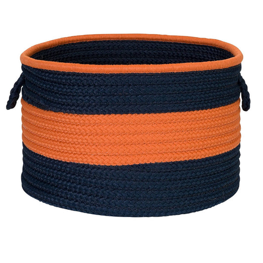 Colonial Mills Color Block Navy Orange 14x22x10x22 Round Basket LIJ7_F5WVM40