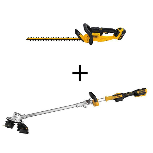 DeWalt 22 in. 20-Volt Max Lithium-Ion Cordless Hedge Trimmer Kit with 20-Volt Cordless Brushless String Trimmer (Tool Only) JPE0_H5XFD80