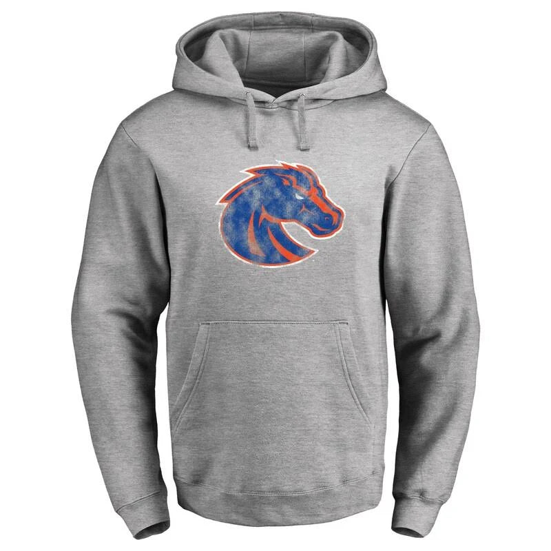 Colosseum Boise State Broncos Heathered Gray Arch Logo 2.0 Pullover Hoodie Size: Small RNQ9_A3YNW30