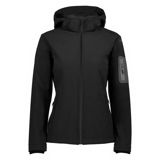 Cmp Fullzip Hood Softshell Jacket Black Women - M PNF7_Q7AYP57